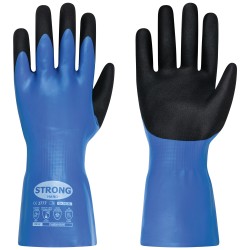 72 Paar FARNHAM STRONGHAND® Handschuhe mit Nitrilbeschichtung, blau/schwarz, Level F Schnittschutz, EN 388