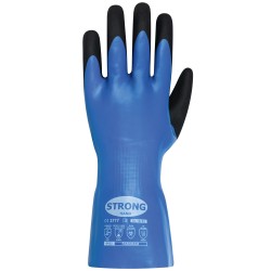 72 Paar FARNHAM STRONGHAND® Handschuhe mit Nitrilbeschichtung, blau/schwarz, Level F Schnittschutz, EN 388