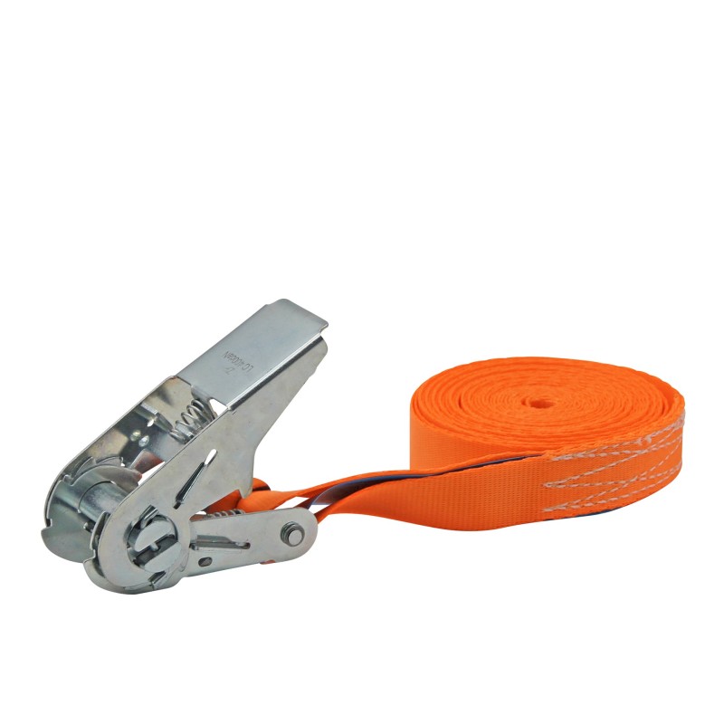 10x stk. Umreifungsgurt 25 mm mit Druckratsche – 6 m – 800 daN Orange