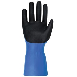 72 Paar FARNHAM STRONGHAND® Handschuhe mit Nitrilbeschichtung, blau/schwarz, Level F Schnittschutz, EN 388