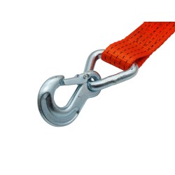 Zurrgurt 5000kg 2-teilig 50mm – 10 m mit Langarm-Zugratsche und Sicherungszurrhaken – 2500daN Orange