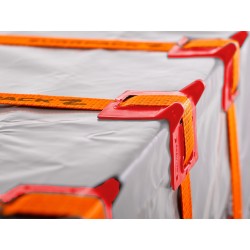 50x stk. Kantenschutzwinkel für Zurrgurte – für Bandbreite 50 mm mit Führungsschlitz – rot