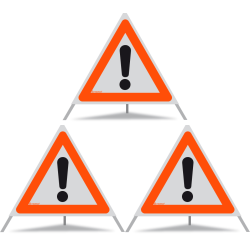 TRIOPAN Faltsignal 70 R1 Reflektierend mit Etui (3x Andere Gefahren)