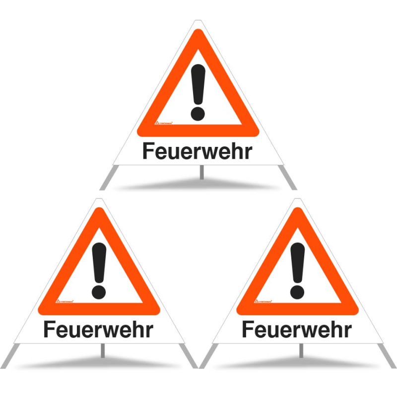 TRIOPAN Faltsignal 70 Tagesleuchtend mit Etui (3x Feuerwehr)