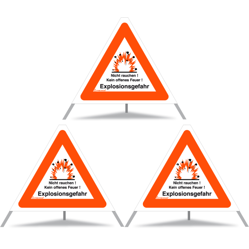 TRIOPAN Faltsignal 60 Tagesleuchtend mit Etui (3x Explosionsgefahr)
