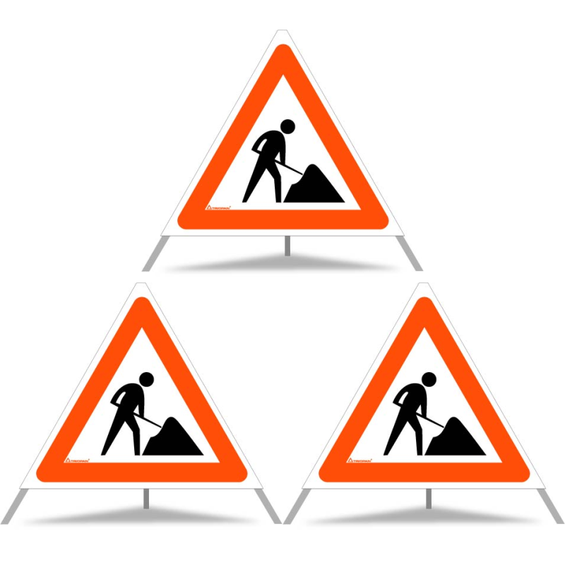 TRIOPAN Faltsignal 70 Tagesleuchtend mit Etui (3x Baustelle)