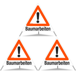 TRIOPAN Faltsignal 70 Tagesleuchtend mit Etui (3x Baumarbeiten)