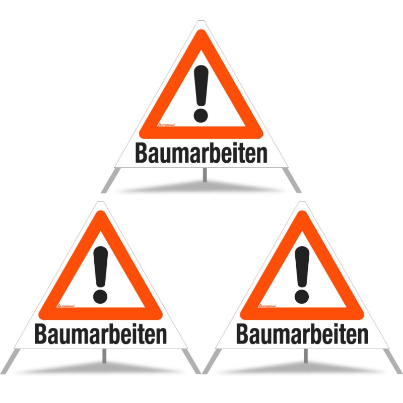 TRIOPAN Faltsignal 70 Tagesleuchtend mit Etui (3x Baumarbeiten)