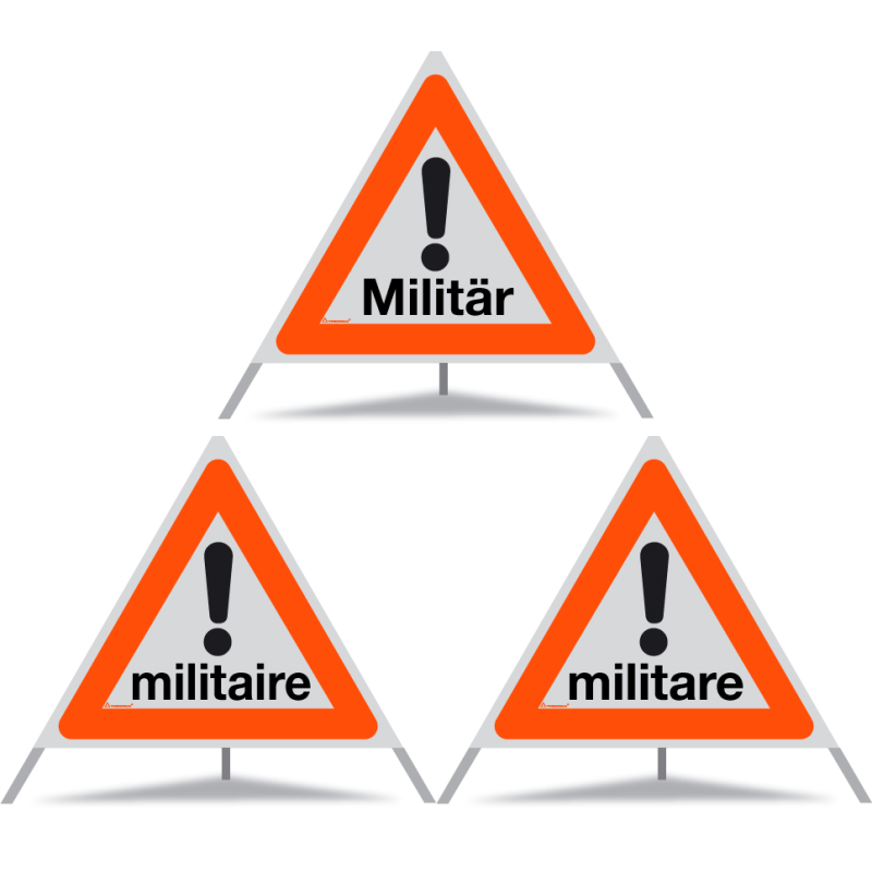 TRIOPAN Faltsignal 90 R1 Reflektierend Kombi mit Etui (Militär - militaire - militare)