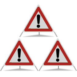 TRIOPAN Faltsignal 90 R2 Retro-reflektierend mit Etui (3x Andere Gefahren)