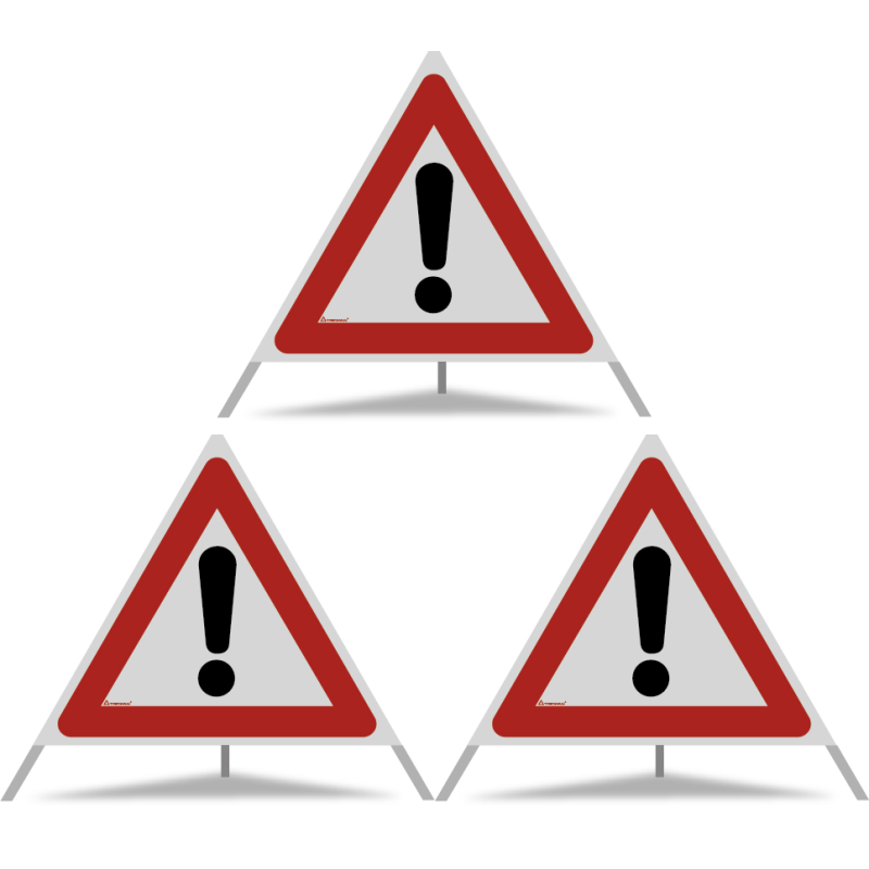 TRIOPAN Faltsignal 90 R2 Retro-reflektierend mit Etui (3x Andere Gefahren)