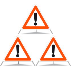 TRIOPAN Faltsignal 70 Tagesleuchtend mit Etui (3x Andere Gefahren)