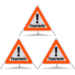 TRIOPAN Faltsignal 90 R1 Reflektierend mit Etui (3x Feuerwehr)