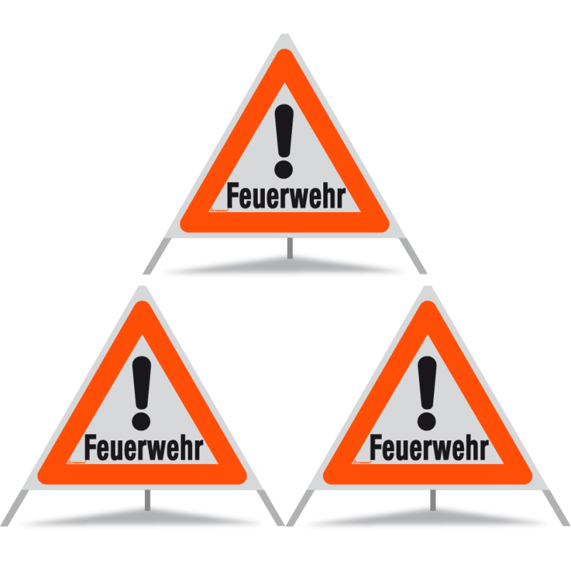 TRIOPAN Faltsignal 90 R1 Reflektierend mit Etui (3x Feuerwehr)