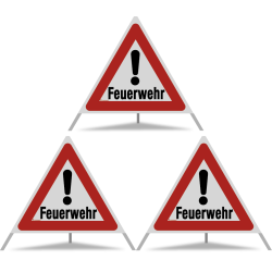 TRIOPAN Faltsignal 90 R2 Retro-reflektierend mit Etui (3x Feuerwehr)
