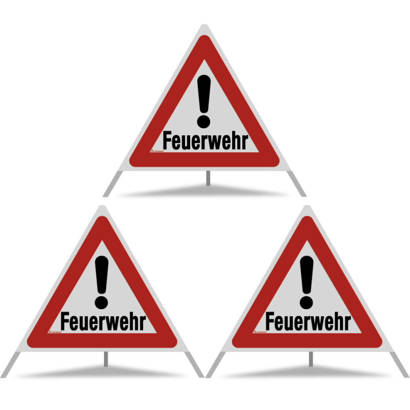 TRIOPAN Faltsignal 90 R2 Retro-reflektierend mit Etui (3x Feuerwehr)