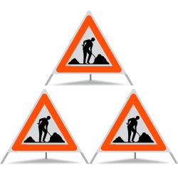 TRIOPAN Faltsignal 90 R1 Reflektierend mit Etui (3x Baustelle)