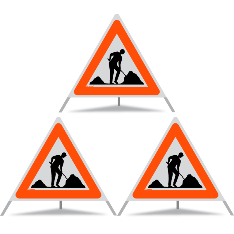 TRIOPAN Faltsignal 90 R1 Reflektierend mit Etui (3x Baustelle)