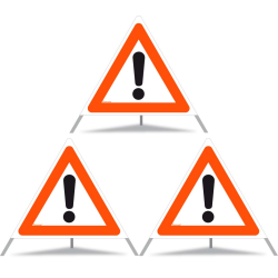 TRIOPAN Faltsignal 90 Tagesleuchtend mit Etui (3x Andere Gefahren)