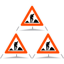 TRIOPAN Faltsignal 60 Tagesleuchtend mit Etui (3x Baustelle)