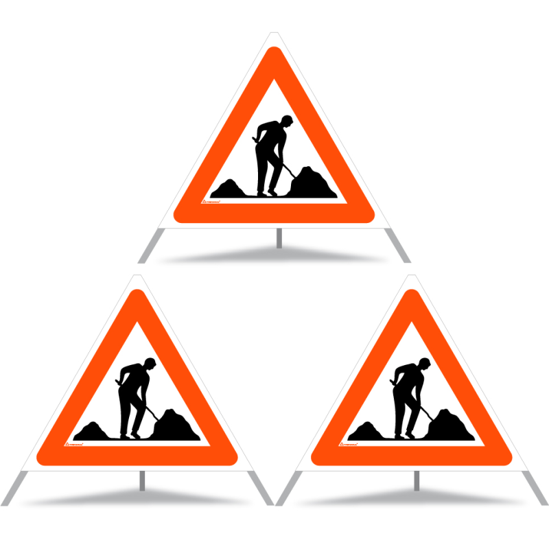 TRIOPAN Faltsignal 90 Tagesleuchtend mit Etui (3x Baustelle)