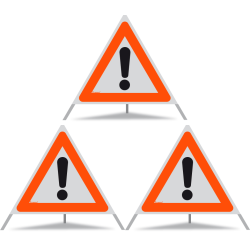 TRIOPAN Faltsignal 90 R1 Reflektierend mit Etui (3x Andere Gefahren)