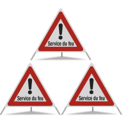 TRIOPAN Faltsignal 90 mit R2 Retro-reflektierend Etui (3x Service du feu)