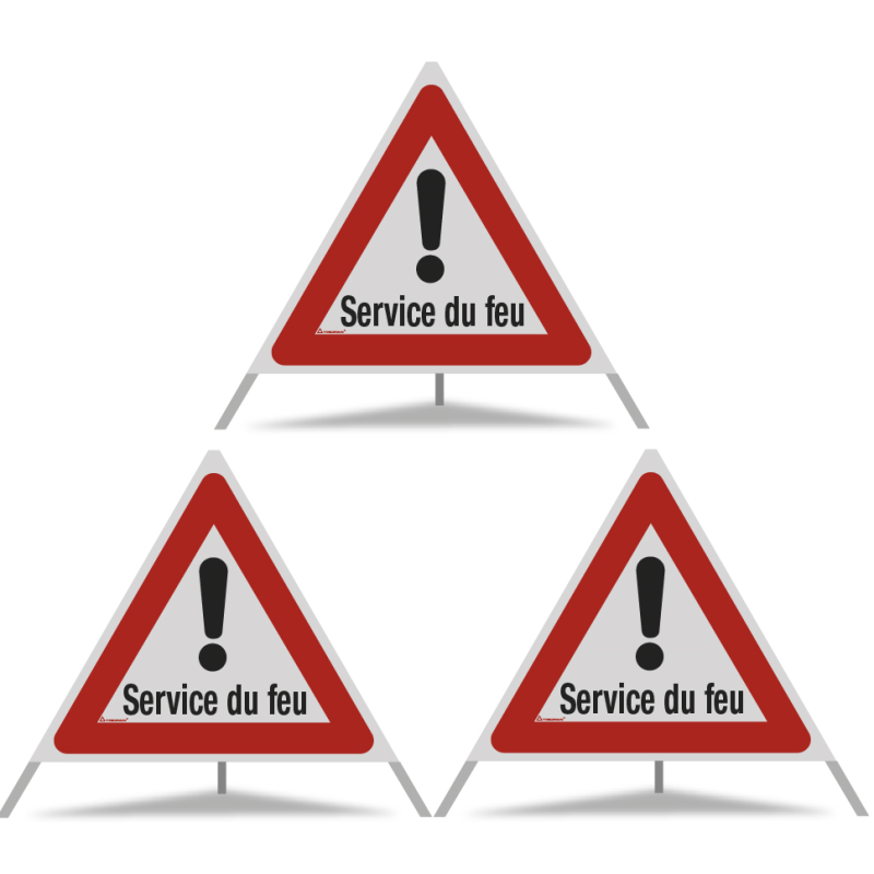 TRIOPAN Faltsignal 90 mit R2 Retro-reflektierend Etui (3x Service du feu)