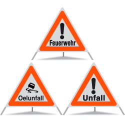 TRIOPAN Faltsignal 90 Kombi R1 Reflektierend mit Etui (Feuerwehr - Oelunfall - Unfall)