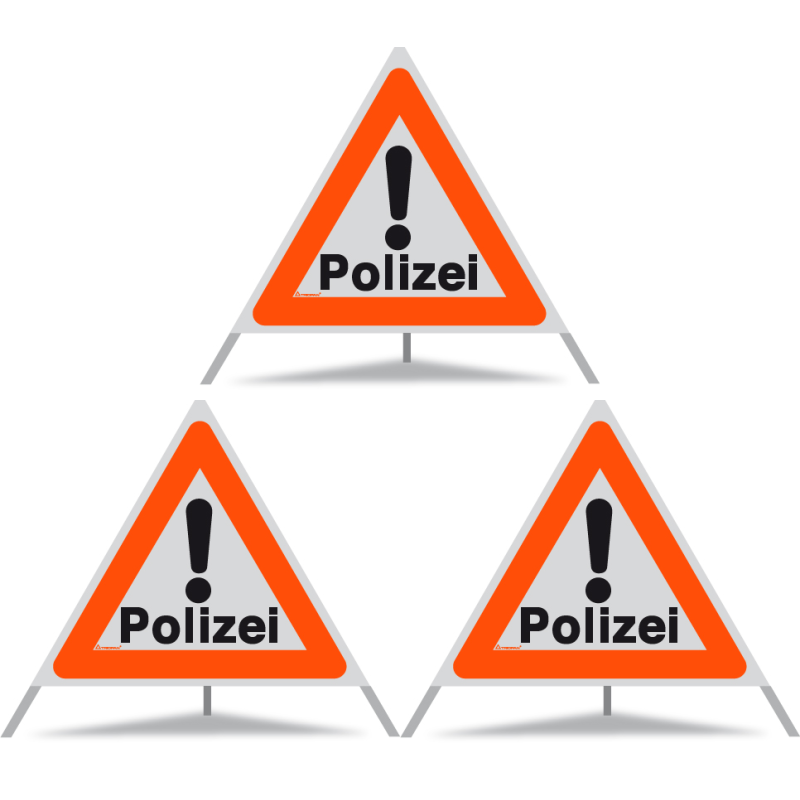 TRIOPAN Faltsignal 90 mit R1 Reflektierend Etui (3x Polizei)