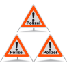 TRIOPAN Faltsignal 90 mit R1 Reflektierend Etui (3x Polizei)