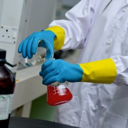 144 Paar KENORA STRONGHAND® Handschuhe aus Neopren/Latex, blau/gelb, ISO EN 374, Kat 3