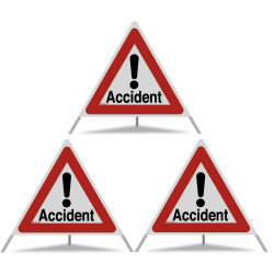 TRIOPAN Faltsignal 90 mit R2 Retro-reflektierend Etui (3x Accident)