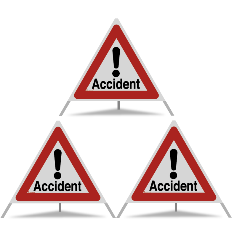 TRIOPAN Faltsignal 90 mit R2 Retro-reflektierend Etui (3x Accident)