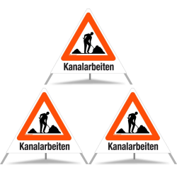 TRIOPAN Faltsignal 70 Tagesleuchtend mit Etui (3x Kanalarbeiten)