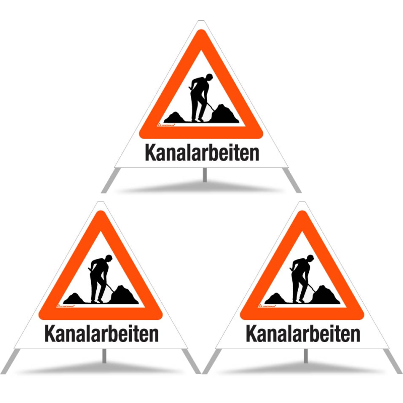 TRIOPAN Faltsignal 70 Tagesleuchtend mit Etui (3x Kanalarbeiten)