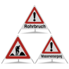 TRIOPAN Faltsignal 90 Kombi R2 Retro-reflektierend mit Etui (Rohrbruch - Baustelle - Wasserversorgung)