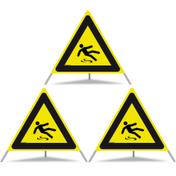 TRIOPAN Faltsignal 90 R1 Reflektierend mit Etui (3x Rutschgefahr)