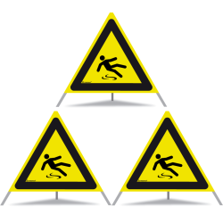TRIOPAN Faltsignal 70 R1 Reflektierend mit Etui (3x Rutschgefahr)