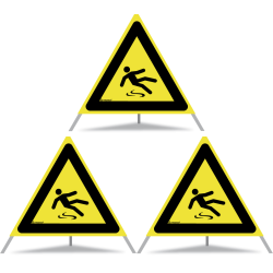 TRIOPAN Faltsignal 70 Tagesleuchtend mit Etui (3x Rutschgefahr)