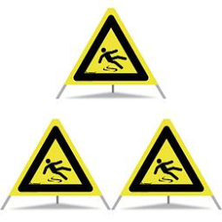 TRIOPAN Faltsignal 60 R1 Reflektierend mit Etui (3x Rutschgefahr)