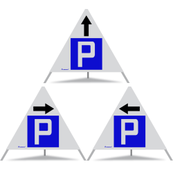 TRIOPAN Faltsignal 70 R1 Reflektierend Kombi mit Etui (3x Parkieren gestattet)