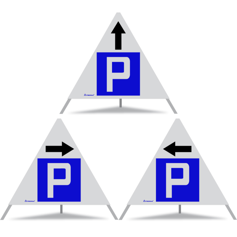 TRIOPAN Faltsignal 70 R1 Reflektierend Kombi mit Etui (3x Parkieren gestattet)