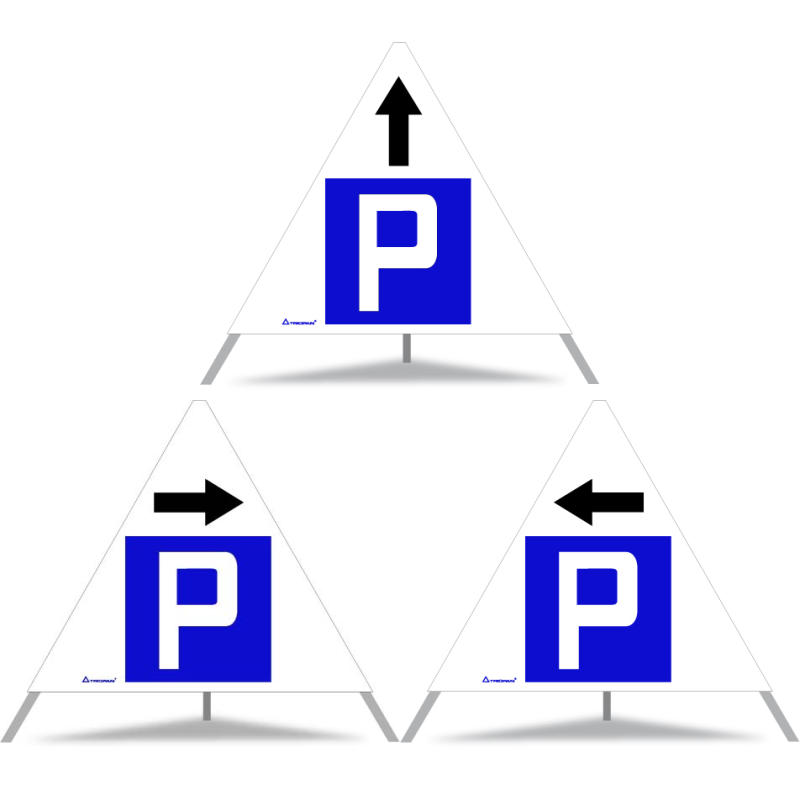 TRIOPAN Faltsignal 70 Tagesleuchtend Kombi mit Etui (3x Parkieren gestattet)