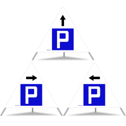 TRIOPAN Faltsignal 90 Tagesleuchtend Kombi mit Etui (3x Parkieren gestattet)