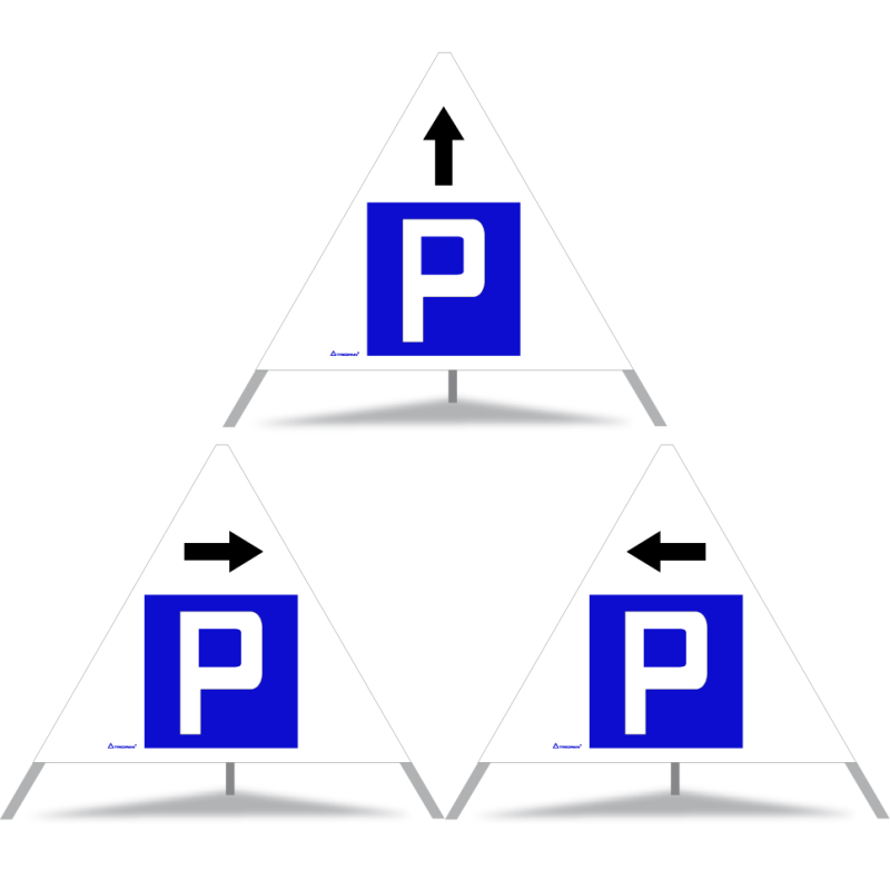 TRIOPAN Faltsignal 90 Tagesleuchtend Kombi mit Etui (3x Parkieren gestattet)
