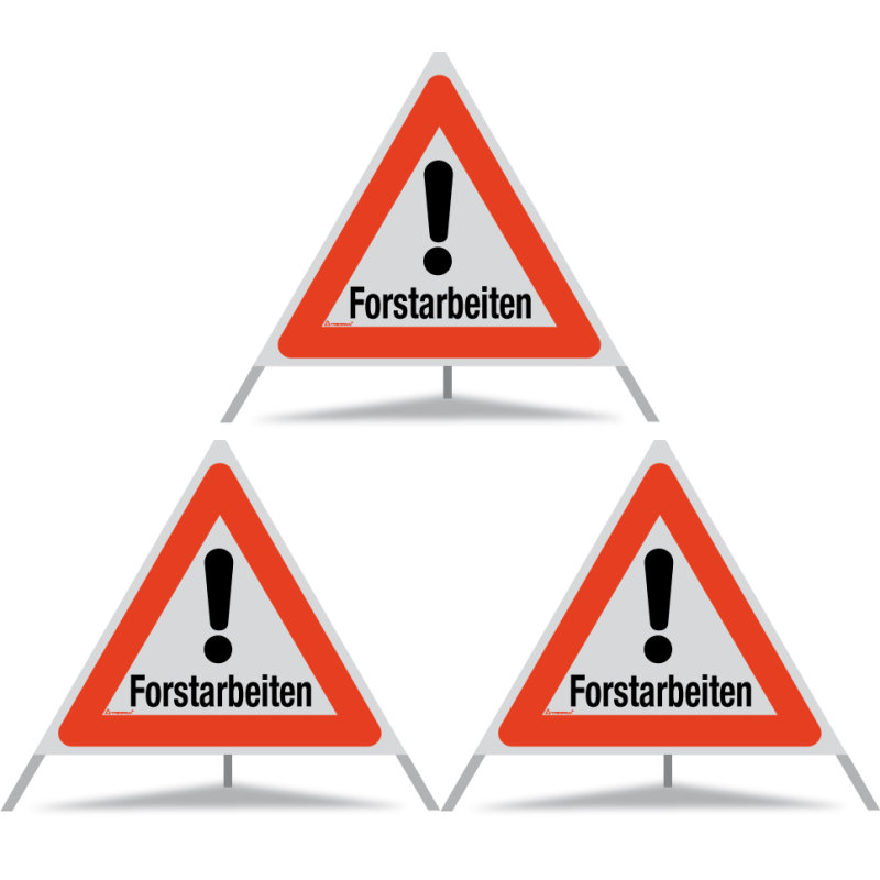 TRIOPAN Faltsignal 90 R1 Reflektierend mit Etui (3x Forstarbeiten)