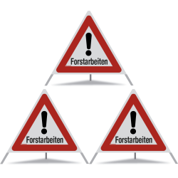 TRIOPAN Faltsignal 90 R2 Retro-reflektierend mit Etui (3x Forstarbeiten)