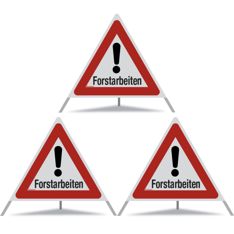 TRIOPAN Faltsignal 90 R2 Retro-reflektierend mit Etui (3x Forstarbeiten)