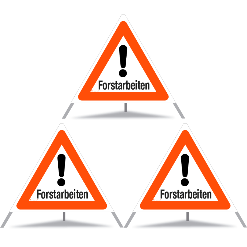 TRIOPAN Faltsignal 90 Tagesleuchtend mit Etui (3x Forstarbeiten)